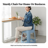 With Backrest Molded Seat High Stool Anti-Slip Feet Bar Chair Easy to Clean Seating Furniture Stable Base for Business Owners, Homeowners, hosts, Restaurant, Dining Room, Cafe, Kitchen