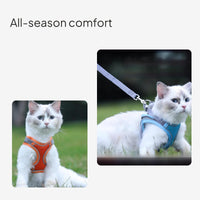 Breathable Cat Harness Leash Set, Reflective, Adjustable