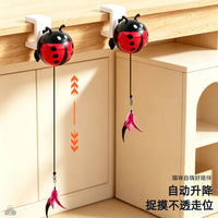 Automatic Retractable Feather Cat Teaser with Clip and Electric Lift