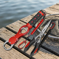 Multifunctional Fishing Pliers with Scale, Long Nose Aluminum Alloy Fish Gripper, Split Ring Pliers, Hook Remover, Lure Scissors