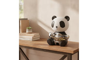Pandas Figurine with Storage Bowl Decorative Pandas Statue with Bowl Cute Catchall Dish for Living Room, Coffee Table, TV Cabinet