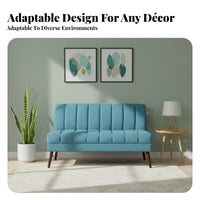 Space-Saving Armless Two-Person Settee Nordic design Upholstered 2-Seater Modern stylistic Booth Seating firm-density Foam padding for Interior Designers, Apartment Dwellers, Restaurant, Hotel, Living Room, Office
