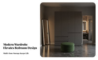 Hinged Door Closet Sturdy Construction Modern Wardrobe Strong Load-Bearing Clothes Storage Cabinet for Homeowners, Families, Cloakroom, Dressing Room