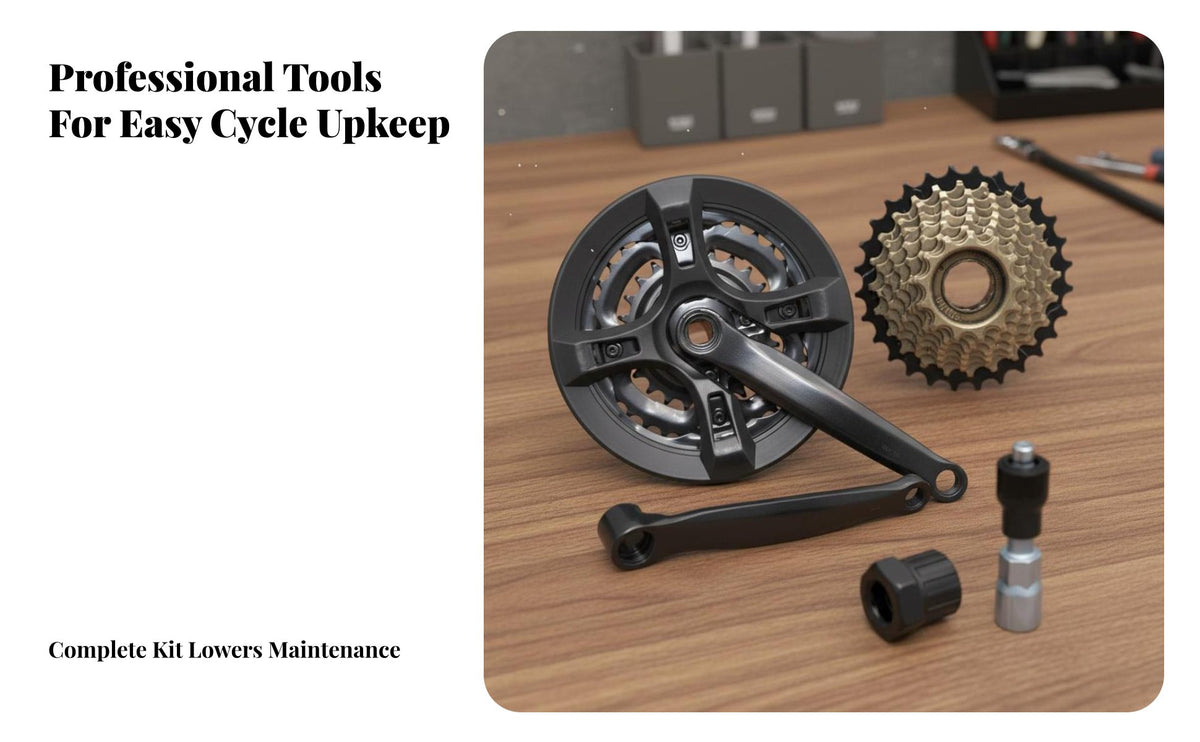 Cycle Crankset and Freewheel Set Universal Mountain Bike Crankset Cassette Kit Bike Chainring and Cassette Kit