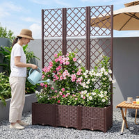 Trellis Planter, Planter Box, With Fence, Garden Trellis, With Drainage Hole, Climbing Plants, Vegetables, Flowers, Home Vegetable Garden, Balcony Gardening, Assembly Type, Outdoor Use