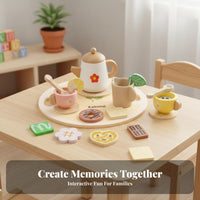 Role-Playing Fun Afternoon Tea Playset Encourages Creativity Afternoon Tea Toy Develops Fine Movement Skills Play Food Set Realistic Design for Children, Preschoolers, Toddlers