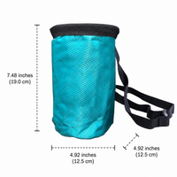 Climbing Chalk Bag, Bouldering Chalk Bag with Drawstring Closure, Zippered Pocket & Nylon Belt, 19x12.5x12.5cm