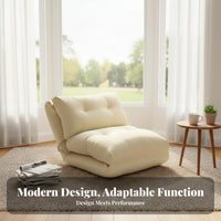 Padded Cushion Single Lazy Sofa Ergonomic Convertible Tatami Chair High-Density Foam Reclining Floor Sofa Bed Soft Textile for Apartment Dwellers, Young Adults, Bay Window, Small Areas, Balcony, Living Room