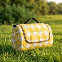 Picnic Blanket and Camping Mat for Outdoor Activities, Spun Material Camping Blanket with Geometric Pattern, Waterproof Mat