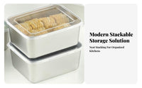 Odor Proof Stainless Steel Food Box Space Saving Metal Food Storage Container Easy to Clean for Home Cooks, Families, Pantry, Travel, Picnic