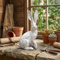 Rabbit Figurine Resin Rabbit Statue with Textured Surface Bunny Statue Weathered Bunny Decor Rustic for Decorators, Tabletop