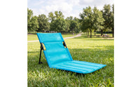 Reclined Foldable Chair with Padded Seat Lightweight Low-Slung Camp Chair Cushioned Furniture for Beachgoers