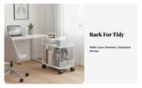 Multifunctional Under Desk Rolling Cart Space Saving Under Desk Storage Cart Large Capacity Mobile Storage Rack Long-Lasting and Sturdy for Students