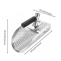 Long Handle Sand Scoop Rust-Proof Stainless Steel Beach Fast Sifting