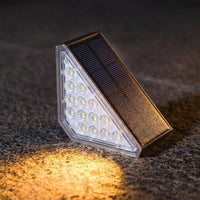 Garden Lights and Outdoor Lights for Solar Lights, 6 Pack of Fence Lights and Stair Lights, Triangular 12 LED Driveway Lights Garden Solar, IP65