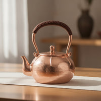 Copper Teapot Decorative Teapot with Wrapped Handle Compact Tea Kettle with Wrapped Handle for Collectors
