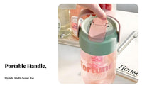 Leak-Proof Tea Infuser Water Bottle Cute Design Portable Water Cup with Handle Safe for Students, Office Workers, School, Summer, Travel