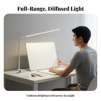 High Color Rendering Index Shadowless Workbench Light Flicker-without Flicker LED Clamp Desk Lamp Dimmable Adjustable Arm Task Light for Designers, Office Workers, Hobbyists, Dorm Room, Bedroom