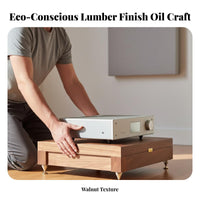 Heavy Duty Single Tier Amplifier Stand Minimalist Design Solid Wood High-Fidelity Platform Easy Installation Walnut Audio Isolation Base Adjustable Load Bearing for Audiophiles, Home Theater, Listening Room