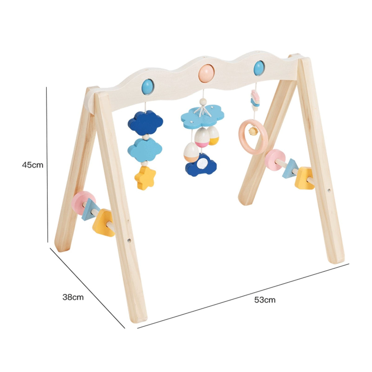 Wooden Baby Play Gym Infant Activity Gym Beech Wood Hanging Play Arch for Infants, Infants