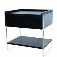 Light Luxury Transparent Side Cabinet Modern Design Bedside Table Minimalist design Nightstand Space-Saving for Apartment Dwellers, Young Adults, Interior Decorators, Bedroom, Small Spaces, Entryway