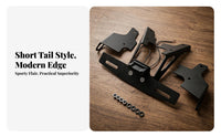 Short Tail License Plate Bracket Matte Black Rear License Plate Bracket Vehicle Accessory Mounting Hardware Wiring Leads