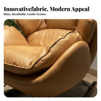 Gentle Rocking Motion Upholstered Double swaying chair Wide Two-Person Seat Upholstered Chaise Loveseat Nordic Design Lounge Seating Shell Shape for Adults, partners, homeowners, Balcony, Living Room, Bedroom, perusing Corner
