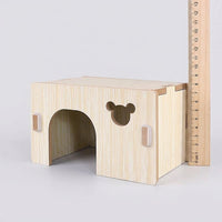 Solid Wood Hamster House, Single Room Wooden Hideaway with Round Hole Entrance, Syrian Dwarf Habitats Decor, Small Animal Resting Hut, 141 Chars