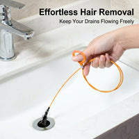 Drain Auger Hair Clog Remover for Sink, Flexible Cleaning Tool for Tub and Kitchen Pipe for Homeowners, 81cm