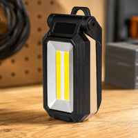 Long-Lasting LED Work Light with Bracket Foldable COB Work Light Rugged Lighting Handsunrestricted for Mechanics, Workshop, Auto Repair, Camping, Emergency