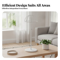 Curved Arms Adjustable Hat Stand Round Base Dome Top Hat Stand