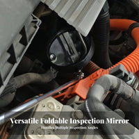 Telescopic Inspection Mirror Adjustable Reach Rotate Head Inspection Mirror Portable Stainless for Technicians, Garage