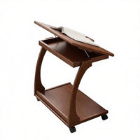 Multi-Functional C-Shaped Rolling Table with Storage Mobile Design C-Shaped Couch Table Space-Saving Household Furniture Lockable Wheels for Apartment Dwellers, Telecommuter Workers, Homeowners, Living Room, Bedroom, Small Areas, Home Office