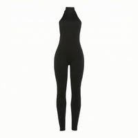 Halter Jumpsuit Form-Fitting Jumpsuit with Halter Neck Skinny Leg Clothing for Women