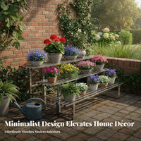 Tiered Plant Stand Indoor and Outdoor Use Tiered Flower Pot Holder Space-Saving