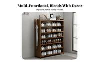 Dust-Proof Multi-Tier Shoe Rack Space Saving Bamboo Shoe Shelf Multifunctional Freestanding Storage Cabinet Easy Assembly for Students, Apartment Dwellers, Homeowners, Hallway, Dorm Room, Closet, Bedroom