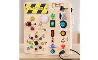 Wooden Busy Board Interactive Busy Board with Switches Long-Lasting Learning Toy Compact for Toddlers, Kids