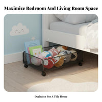 Flat Storage Drawer with casters Multi-Purpose Rolling Storage Drawer for Parents