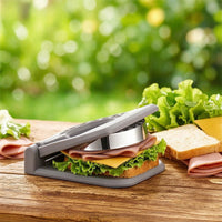 Sandwich Cutter with Sealer Stainless Steel Sandwich Cutter and Sealer Tool Easy to Use Spring-Assisted for Parents