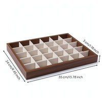 Jewelry Tray Wooden Accessory Tray Organizer Rectangular Open-Top for Collectors, Dresser, Vanity