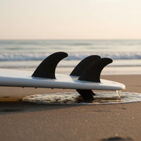 3 Pieces 3 Piece Thruster Fins Curved Fin Design Thruster Fin Arrangement Cutout Base Fiberglass Surfboard Fins