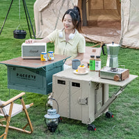 Foldable Outdoor Camping Cart with Telescopic Handle and Stair Wheels