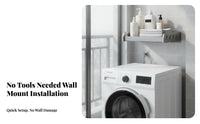 Space-Saving Wall Mounted Storage Rack Multi-Purpose Drill Shelf Modern Design Laundry Room Shelf Easy to Clean for Renters, Balcony, Kitchen