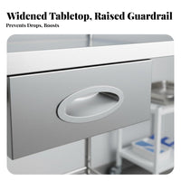 Easy to Clean Stainless Steel Medical Trolley Thickened Material Trolley Stainless Steel Medical Cart Sturdy and Long-Lasting for Dentists, Beauticians, Hospital, Operating Room, Laboratoryoratory Oratory