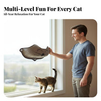 Door Mounted Feline Perch All Seasons Use Multi-Level Cat Perch Sturdy for Apartment Dwellers, Small Areas, Indoors, Living Room
