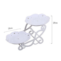 Decorative Folding Dessert Display Stand Raised Rims Two-Tier Dessert Stand Scroll-Style Cupcake Display Holder Lightweight for Events, Parties