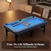 Family Fun Mini Pool Table Parent-Child Interaction Small Billiard Table Space-Saving Kids Billiard Set Safe Round Corners for Children, Parents, Indoor, Playroom, Living Room, Game Night