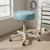 Back Support Height Adjustable Salon Stool Easy to Clean Backrest Rolling Stool Heavy Duty Round Salon Chair for Hair Stylists, Nail Technicians, Barbers