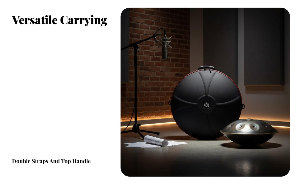 Steel Drum Hard Shell Case Shock-Absorbing Steel Drum Backpack Thickened Padding Padded Drum Backpack for Adults, Drummers, Storage, Performance