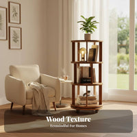 360-Degree Rotation Multi-Tier Rotating Bookshelf Space-Saving Revolving Book Shelving 360-Degree Rotating Mobile Design Bookcase Large Capacity for Homeowners, Collectors, Bedroom, Study Room, Corner Areas, Home Office